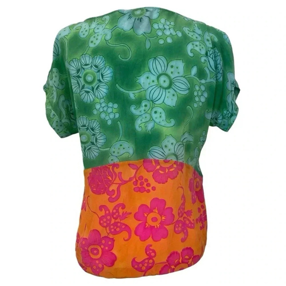 Anthropologie Vanessa Virginia Silk Fata Morgan Button Slit Sleeve Blouse - Picture 2 of 9